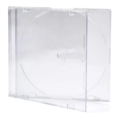 Immagine di 5 x Dragon Trading, custodie sottili per CD, DVD, Blu Ray, 5,2 mm, 1 disco, con vassoio trasparente satinato
