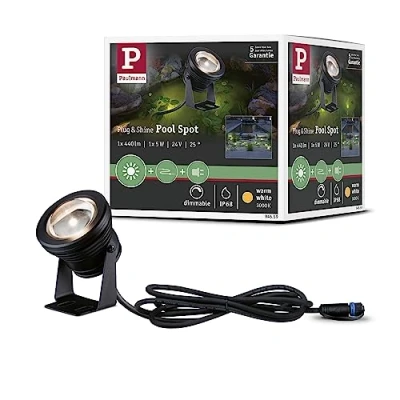 Immagine di Paulmann Outd P&amp;S Pool Spot IP68 3000K 94559 Sistema dilluminazione Plug&amp;Shine 5 W Bianco caldo Nero