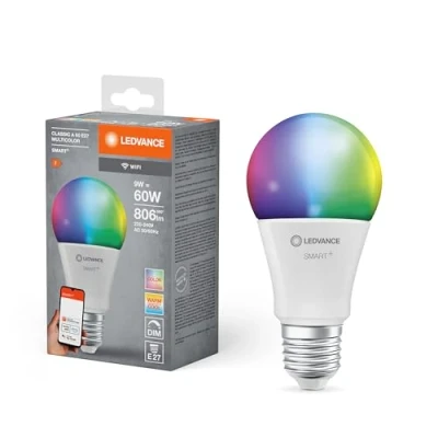 Immagine di LEDVANCE 4058075778450 LED (monocolore) ERP F (A G) E27 Forma di bulbo 9 W = 60 RGBW (Ø x A) mm 1 pz.