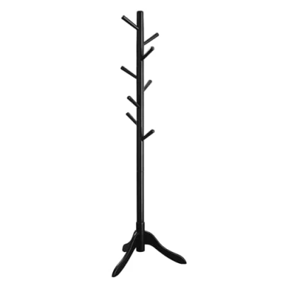 Immagine di VASAGLE Attaccapanni da Terra, Appendiabiti in Legno a Forma di Albero, 8 Ganci, 3 Altezze Regolabili, per Vestiti Cappelli Borse, Ingresso Camera Letto Ufficio, Nero RCR001B01