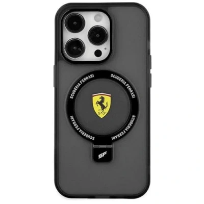 Immagine di Ferrari FEHMP15SUSCAK Custodia rigida per iPhone 15 6.1&#039;&#039;, collezione Stand 2023, colore: Nero
