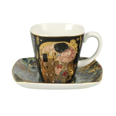 Immagine di Goebel 66884727 Tazzina da caffè e piattino Il Bacio di Gustav Klimt