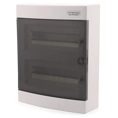 Immagine di Scatola portafusibili da esterno IP40 Alloggiamento del distributore 2 file fino a 24 moduli Porta trasparente per l&#039;installazione in ambiente asciutto casa