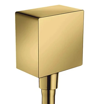 Immagine di hansgrohe FixFit Uscita a muro Square con valvola antiriflusso, oro lucido, 26455990