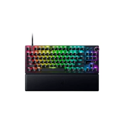 Immagine di Razer Huntsman V3 Pro Tenkeyless Tastiera ottica analogica e sport senza tastierino numerico (trigger a fuoco rapido, manopola digitale, tappi per tasti strutturati Doubleshot PBT) layout DE nero