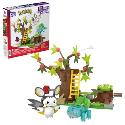 Immagine di MEGA Pokémon Il Bosco Incantato di Emolga e Bulbasaur, set da costruire con 194 pezzi 2 personaggi, sistema Mattoncino Movimento per farli muovere, giocattolo bambini, 7+ anni, HTH69