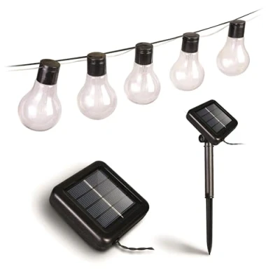 Immagine di Suprema, Catena Luminosa Esterno Solare 5m, 10 Luci Effetto Tungsteno, Sensore Crepuscolare, Giochi di Luce, IP44, USB C, Autonomia 6 8 Ore