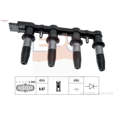 Immagine di EPS 1.970.450 Bobina d&#039;accensione con cappuccio candela accensione OPEL: Corsa D Hatchback, Zafira B, C Tourer, ALFA ROMEO: 159 Sedan