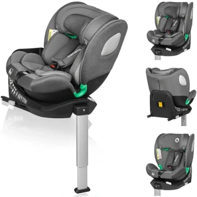 Immagine di LIONELO BRAAM Seggiolino Auto i Size 360 per Bambini e Neonati 0 36kg ISOFIX+, Certificato R129 l&#039;Ultimo Standard, Montaggio Avanti Retro, 14 Livelli di Regolazione, Protezione Laterale