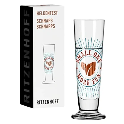 Immagine di Ritzenhoff 1061012 Bicchiere da liquore 40 ml Serie Heroes Festival n. 12 Small one, more fun, rotondo, made in Germany