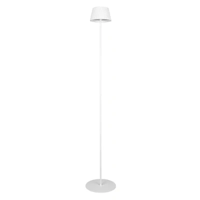 Immagine di Reality Leuchten Suarez R57706131 Lampada da tavolo a LED per esterni, in metallo bianco opaco, con 1,5 Watt, 4 posizioni, stazione di ricarica