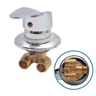 Immagine di AFUDER Miscelatore Cabina doccia Valvola in ottone Uscita deviatore cromato Raccordo G1/2&quot; miscelatrice acqua calda e fredda Rubinetto per