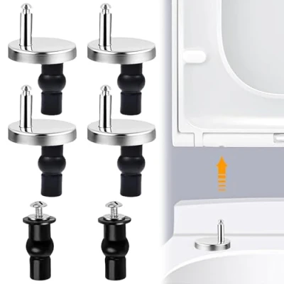 Immagine di CAREDGO 6 Accessori per Sedile WC, Viti Fissaggio WC a Espansione, Tavoletta Cerniere kit di Parti Ricambio
