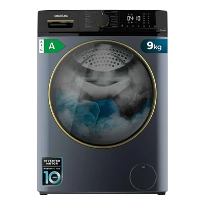 Immagine di Cecotec Lavatrice Carica Frontale 9kg Bolero Dresscode 9610 Inverter Blue Ice A. 2000W, 1400 Giri/Min, Funzione Vapore, Motore Plus, 15 Programmi, Ottimizza Livello Acqua, Display LCD