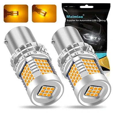 Immagine di UPXSXT 2Pcs 1156 BAU15S py21w led canbus Lampadina indicatore di direzione, 12 24V 3400LM 2016 89SMD per auto senza errori e sfarfallio super luminoso segnali svolta (Ambra)