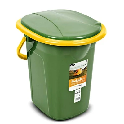 Immagine di Green Blue GB320GO Toilette Turistica Portatile Secchio 19 Litri Diversi Colori Viaggio Campeggio WC Resistente Gabinetto (Verde Arancione)