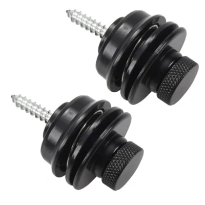 Immagine di BOBOZHONG Lucchetto per Tracolla Chitarra,2 Pezzi Chitarra Lock in Metallo con Viti la Sostituzione della Acustica Elettrica Nero
