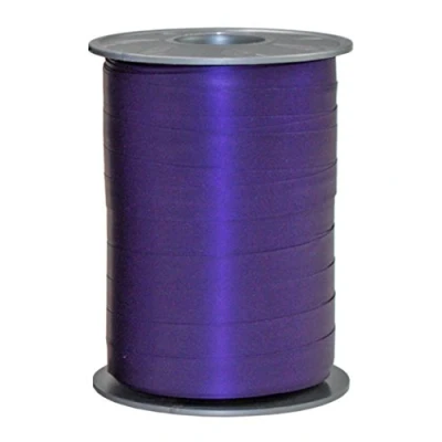 Immagine di PRÄSENT nastro color viola, rocchetto di pacchi, lungh. 200 m, largh. 10 mm, bianco viola per decorare e bricolage, effetto carta regali in tutte le occasioni