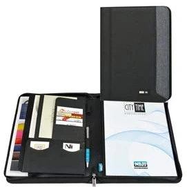 Immagine di Portablocco Formato A5 con Chiusura Cerniera Tessuto Colore Nero City Time