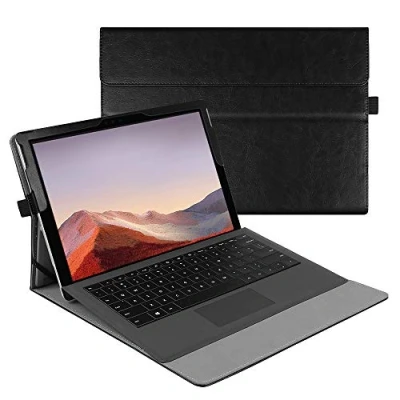 Immagine di FINTIE Custodia per Microsoft Surface Pro 7+/ 7/ 6/ 5/ 4/ 3 12,3 Pollici, [Multi angli] Slim Fit Folio Case Cover, Compatibile con Type Cover Keyboard, Nero