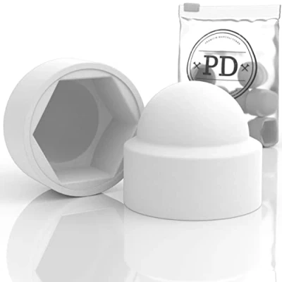 Immagine di PD® Tappi di protezione esagonali M10 (larghezza tra le piastre 17) copertura per viti in plastica bianca durevoli dadi e teste vite Coprivite bianco 10 pz.