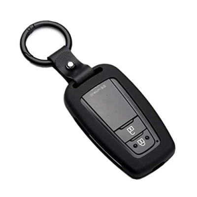 Immagine di Happyit Cover per chiave auto, in ABS e fibra di carbonio, portachiavi chiavi keyless a 2 3 4 tasti (nero A)