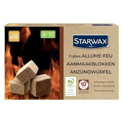 Immagine di STARWAX Cubi accendifuoco Fino a 10 min. di combustione Accensione rapida Non altera il sapore degli alimenti PEFC x32 cubetti