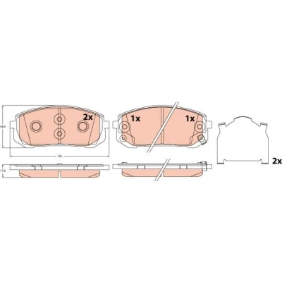 Immagine di TRW Kit pastiglie freno con segnalatore acustico usura accessori GDB2560