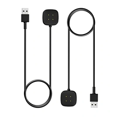 Immagine di MoKo 2 Pezzi Caricatore Compatibile con Fitbit Versa 4/Versa 3/Sense 2/Sense, Caricabatterie Magnetico Cavo di Ricarica USB 3,3FT/1M, Nero