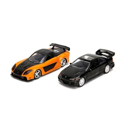 Immagine di Jada Toys auto Fast and Furious (set da 2 pezzi) Honda Civic EJ1 1993 &amp; Han&#039;s Mazda RX 7 1997 Legacy Series Modellino con porte apribili, 1:32, 19 cm, a partire 8 anni, Wave 1, set 1