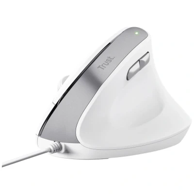 Immagine di Trust BAYO II ERGONOMIC Mouse Cablato Ottico Bianco 6 Tasti 2400 dpi Rotella di scorrimento integrata