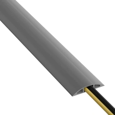 Immagine di D Line CC 2/4.5M Canalina Pavimento, Cavi, Passacavi Calpestabile, Passacavo a Pavimento Cavità per cavi = 17mm (Larghezza) x 9mm (Altezza) 4,5m Lunghezza Grigio