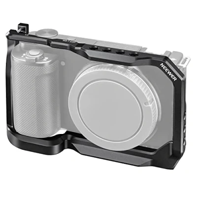 Immagine di NEEWER ZV E10 gabbia per fotocamera compatibile con Sony E10, stabilizzatore video in alluminio, piastra QR tipo Arca filettatura 1/4&quot;, supporto artiglio maniglia