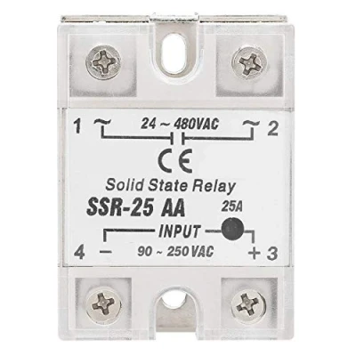 Immagine di Rele Stato Solido, Akozon SSR 25 AA 25A Modulo Relè aStato Solido AC Ingresso 80 250V Uscita 24 480V AC, Anti Vibrazione, con Copertura in Plastica Isolante