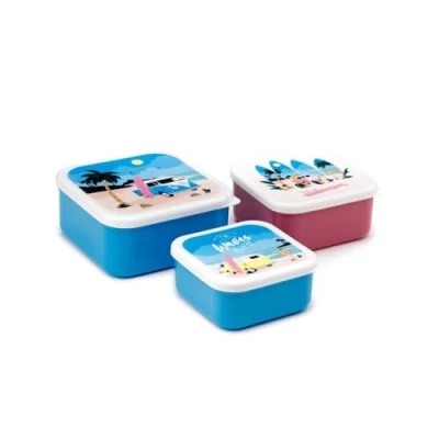 Immagine di Puckator Set di 3 Contenitori per Pranzo e Merenda M/L/XL Volkswagen Transporter T1 The Waves are Calling