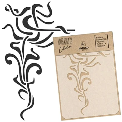 Immagine di Stencil in plastica riutilizzabile fai da te // A3 A4 A5 ORNAMENTO ART NOUVEAU #2 Artigianato Mobili Scrapbooking Decoupage (15x21cm)