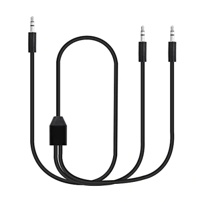 Immagine di CERRXIAN Cavo audio doppio da 3,5 mm a mm, adattatore splitter Y 1/8 TRS maschio 2 maschi per smartphone, computer, lettore MP3, auricolari, altoparlanti