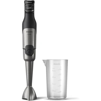 Immagine di Philips 5000 Serie Stabmixer 1200W Leistung. ProMix Technologie. LED Geschwindigkeitsanzeiger. Stufenlose Geschwindigkeitseinstellung. Kompaktes Design. Leicht zu reinigen. Schwarz (HR2681/00)