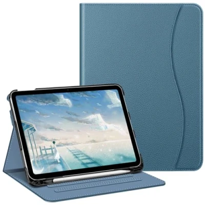Immagine di FINTIE Custodia per iPad 10ª Generazione 10.9&quot; 2022 con Pencil Holder, [Multi angli] Leggero Stand Cover Protettiva Case Tasca Auto Sveglia/Sonno, Blu foschia