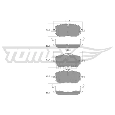 Immagine di TOMEX brakes TX 60 72 Kit pastiglie freno Assale anteriore predisposto per visualizzazione avviso usura MERCEDES BENZ: Classe C T Modell