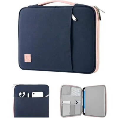 Immagine di Dadanism 9 11&quot; Borsa da Trasporto per Tablet con Maniglia iPad Air 2024, 9/8/7a Gen 10,2, PRO 11 M4 5/4 10,9,iPad 10a Gen, Galaxy Tab A9+/A8/S9 Fe, Indaco &amp; Rosa