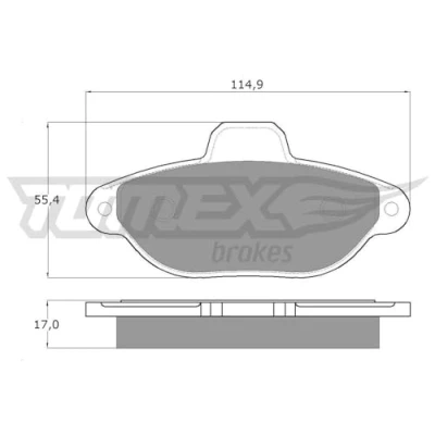 Immagine di TOMEX brakes TX 12 41 Kit pastiglie freno Assale anteriore Predisposto per contatto segnalazione usura FIAT: Panda II Hatchback, Punto Hatchback