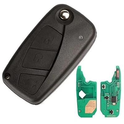 Immagine di ProPlip Chiave completa elettronica a programmare compatibile 500 Seicento Punto Ducato Stilo Panda Bravo Doblo Fiorino Qubo Jumper Boxer Nemo Bipper 3 Pulsanti PCF7946 Telecomando Vergine