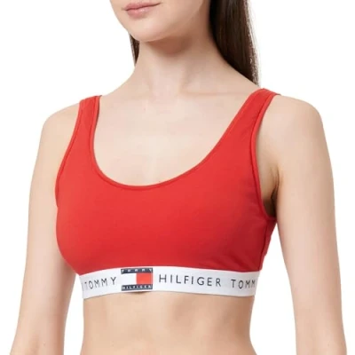 Immagine di Tommy Hilfiger Donna Bralette Unlined con Fascia Logo, Rosso (Primary Red), M