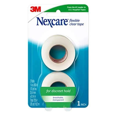Immagine di Nexcare Flexible Clear First Aid tape, from the # 1 leader in ospedale statunitensi nastri, 2,5 cm x 9,1 m roll, 2 count