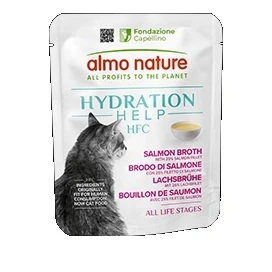 Immagine di Almo Nature HFC Hydration Help 6 x 50 g per gatti Brodo di Salmone con Filetto