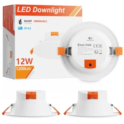 Immagine di ENUOTEK Lampade Plafoniere da Soffitto a Incasso LED 12W Alta Luminosità Dimmerabile IP44 Luce Calda e Fredda Regolabile 220V 240V Diametro di Foro 110 135MM Lot 3…