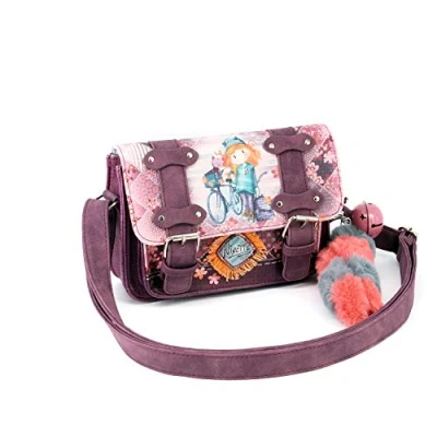 Immagine di Forever Ninette Bicycle Borsa a Tracolla Satchel, Borgogna, 20 x 15 cm