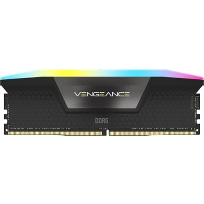 Immagine di CORSAIR VENGEANCE RGB DDR5 RAM 16GB (1x16GB) 5200MHz CL40 Intel XMP Memoria per Computer Compatibile con iCUE Nero (CMH16GX5M1B5200C40)