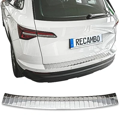 Immagine di Protezione per paraurti in acciaio inox cromato, compatibile con Skoda Karoq NU7 anno di costruzione dal 2017 &gt; qualità premium RECAMBO